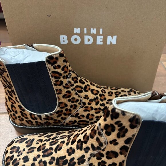 Mini Boden Leather Chelsea Boots-Leopard - Sz. 7.5/38 - Picture 6 of 6